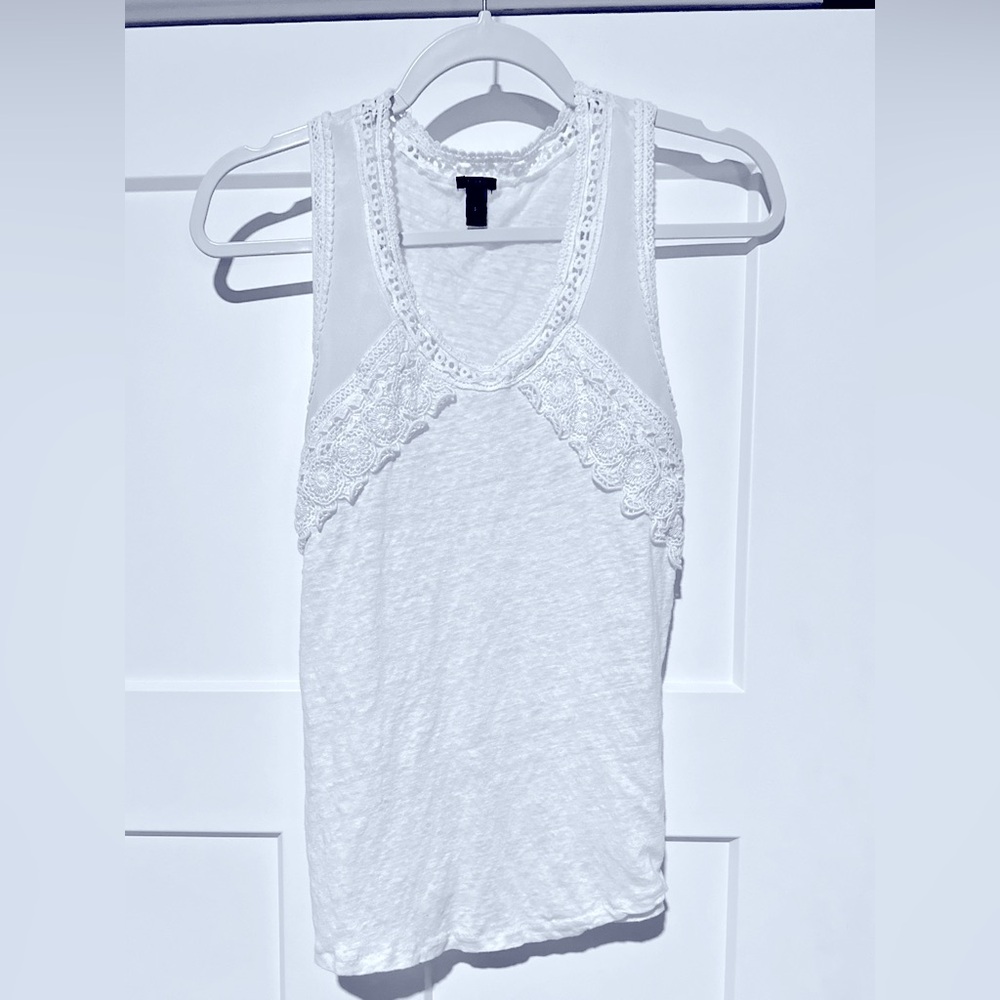 J.Crew linen & lace sleeveless top SMALL